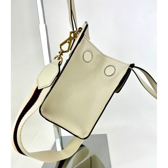 GUCCI Linea Medium Totem Web Stripped Yellow Butterfly Top Handle Bag - Picture 9 of 12